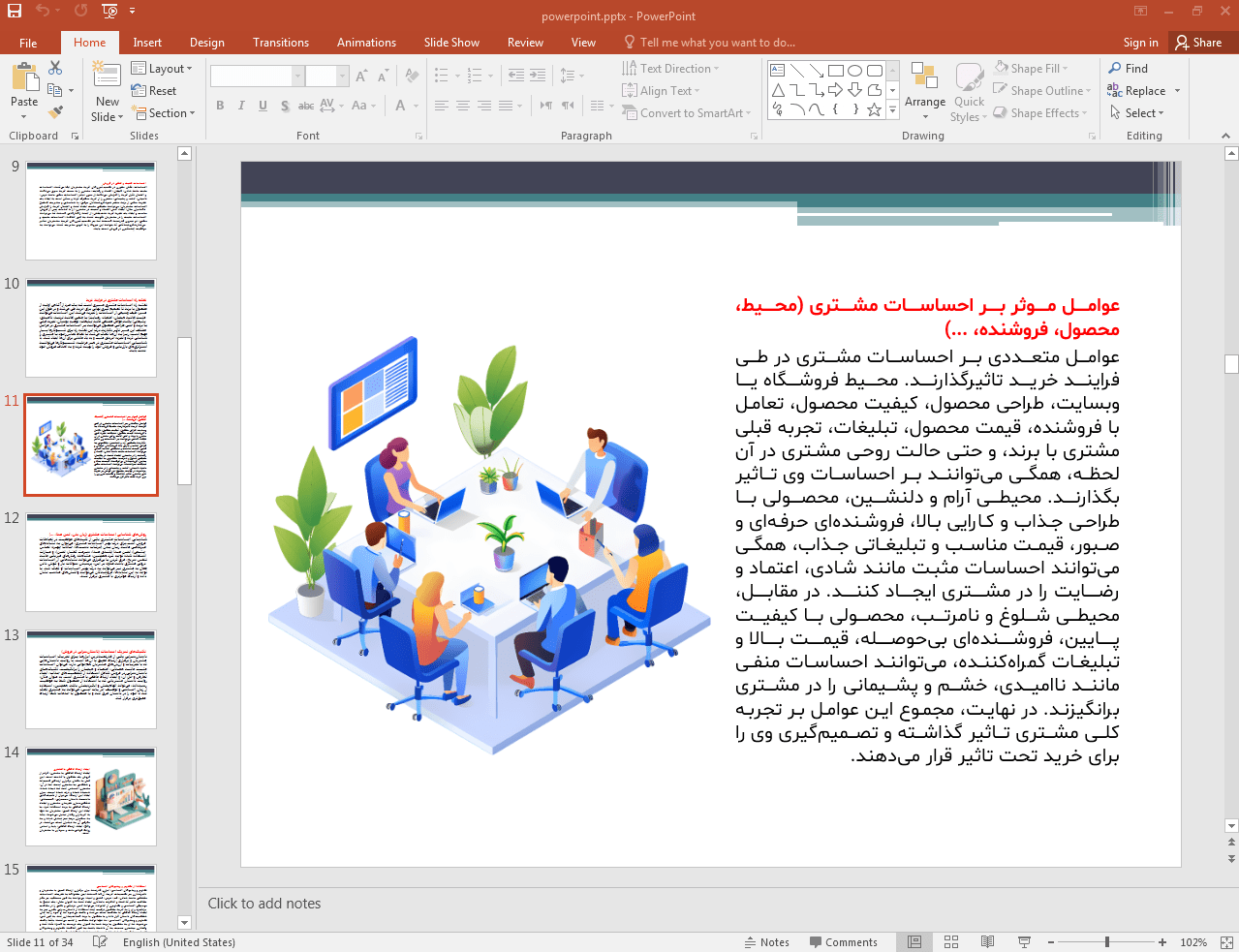 عوامل موثر بر احساسات مشتری