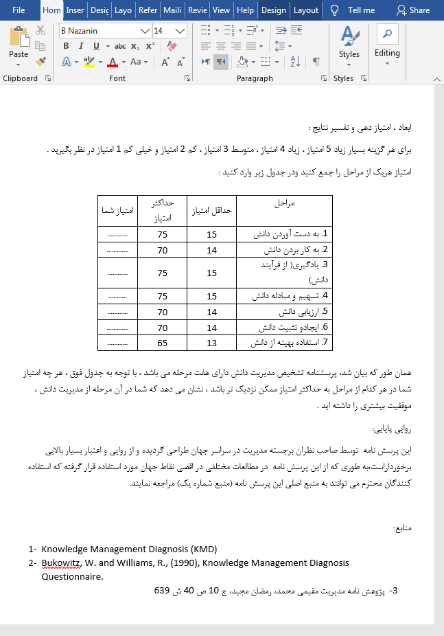 تشخیص مدیریت دانش
