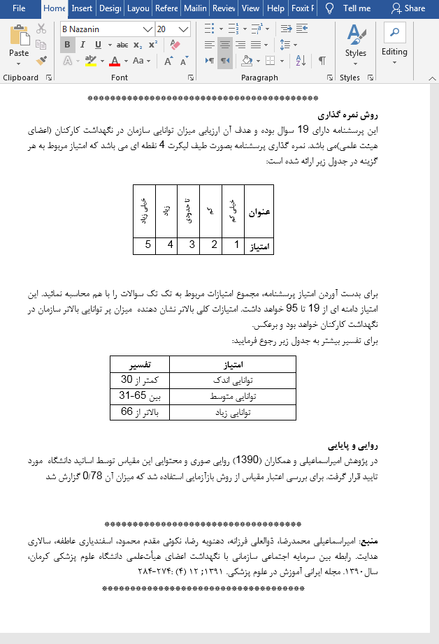 پرسشنامه نگهداشت کارکنان