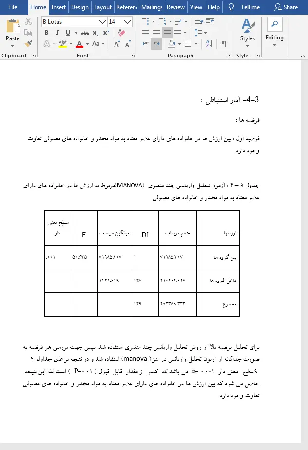 نظام ارزش ها در خانواده های دارای عضو معتاد به مواد مخدر