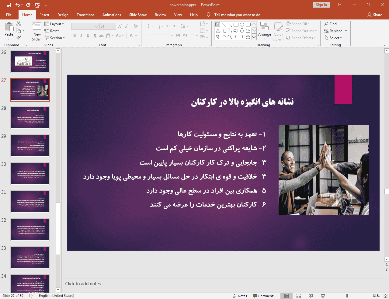 نشانه های انگیزه بالا در کارکنان